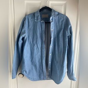Everlane blue heavyweight denim button-up